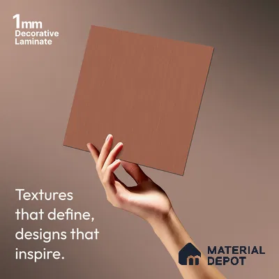 Brown Metallic Look LM 03815 8 ft x 4 ft Matte Finish Decorative Laminate - 1 mm | Suitable for TV Unit, Wardrobe, Kitchen Cabinets