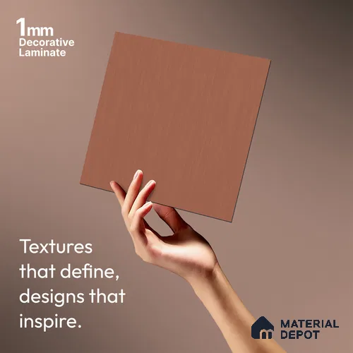 Brown Metallic Look LM 03815 8 ft x 4 ft Matte Finish Decorative Laminate - 1 mm | Suitable for TV Unit, Wardrobe, Kitchen Cabinets