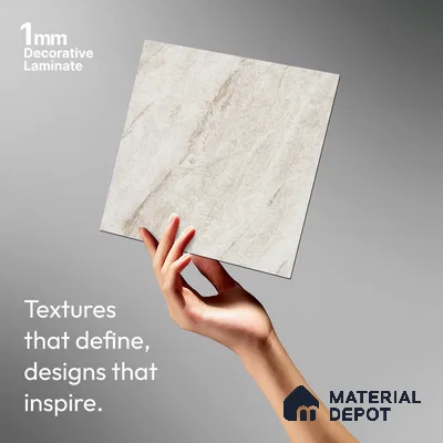Beige Marble Look LM 03830 8 ft x 4 ft Texture Finish Decorative Laminate - 1 mm | Suitable for TV Unit, Wardrobe, Kitchen Cabinets