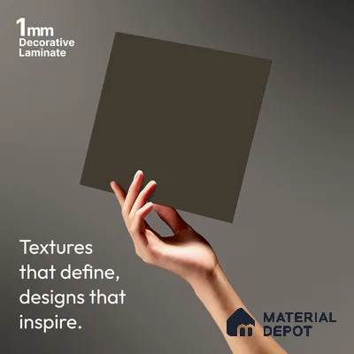Charcoal Brown Solid Colors Look LM 03832 8 ft x 4 ft Matte Finish Decorative Laminate - 1 mm | Suitable for Living Room, Kitchen, Office
