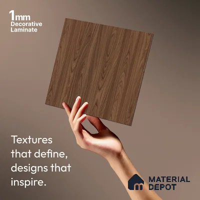 Wooden Look LM 03847 Modern Walnut 8 ft x 4 ft Texture Finish Decorative Laminate - 1 mm | Suitable for TV Unit, Wardrobe, Kitchen Cabinets