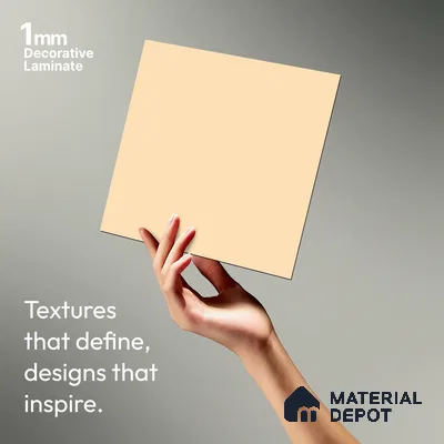 Light Beige Solid Colors Look LM 03854 8 ft x 4 ft Matte Finish Decorative Laminate - 1 mm | Suitable for Living Room, Kitchen, Office