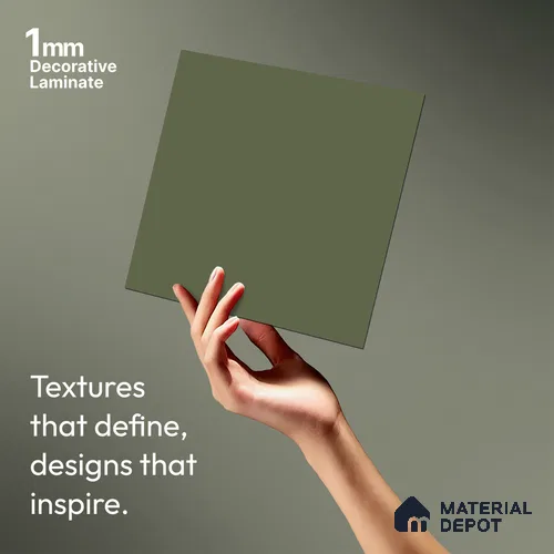 Acacia Green Solid Colors Look LM 03855 8 ft x 4 ft Matte Finish Decorative Laminate - 1 mm | Suitable for Living Room, Kitchen, Office