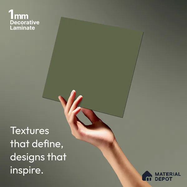 Acacia Green Solid Colors Look LM 03855 8 ft x 4 ft Matte Finish Decorative Laminate - 1 mm | Suitable for Living Room, Kitchen, Office