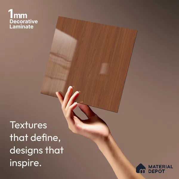 Wooden Look LM 03876 Autumn Mahogany 8 ft x 4 ft High Gloss Finish Decorative Laminate - 1 mm | Suitable for TV Unit, Wardrobe, Kitchen Cabinets