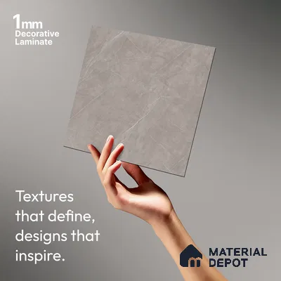 Grey Marble Look LM 03890 8 ft x 4 ft Matte Finish Decorative Laminate - 1 mm | Suitable for TV Unit, Wardrobe, Kitchen Cabinets