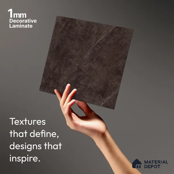 Brown Marble Look LM 03891 8 ft x 4 ft Matte Finish Decorative Laminate - 1 mm | Suitable for TV Unit, Wardrobe, Kitchen Cabinets