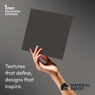 Charcoal Grey Solid Colors Look LM 03904 8 ft x 4 ft Matte Finish Decorative Laminate - 1 mm | Suitable for Living Room, Kitchen, Office
