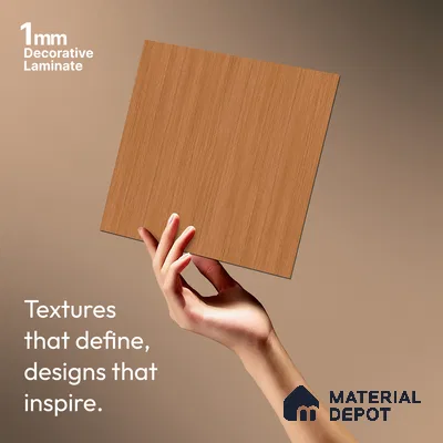 Wooden Look LM 03913 Salop Teak 8 ft x 4 ft Texture Finish Decorative Laminate - 1 mm | Suitable for TV Unit, Wardrobe, Kitchen Cabinets