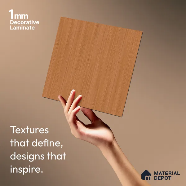 Wooden Look LM 03913 Salop Teak 8 ft x 4 ft Texture Finish Decorative Laminate - 1 mm | Suitable for TV Unit, Wardrobe, Kitchen Cabinets