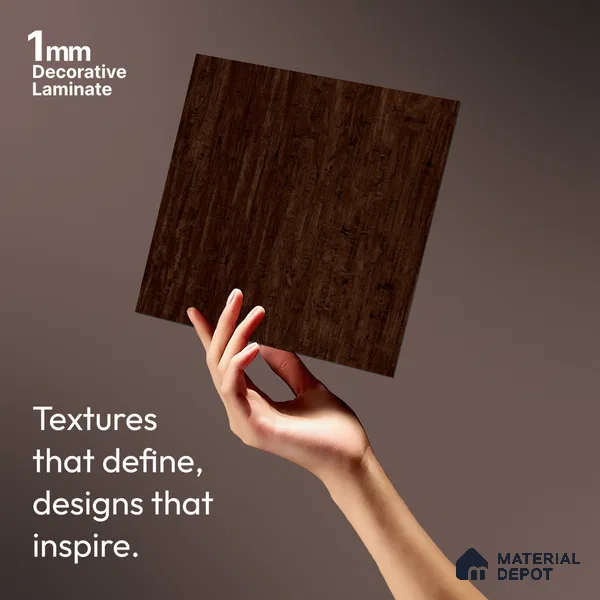 Wooden Look LM 03925 Suton Walnut 8 ft x 4 ft Texture Finish Decorative Laminate - 1 mm | Suitable for TV Unit, Wardrobe, Kitchen Cabinets