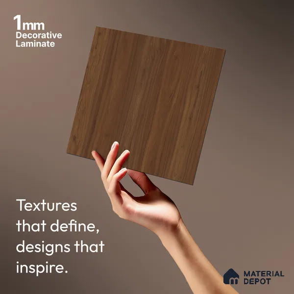Wooden Look LM 03935 Mountain Walnut 8 ft x 4 ft Texture Finish Decorative Laminate - 1 mm | Suitable for TV Unit, Wardrobe, Kitchen Cabinets