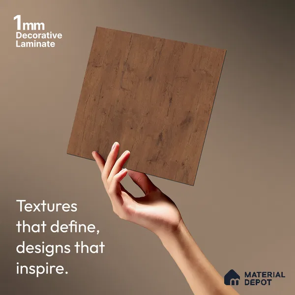 Wooden Look LM 03940 Spice Wood 8 ft x 4 ft Texture Finish Decorative Laminate - 1 mm | Suitable for TV Unit, Wardrobe, Kitchen Cabinets