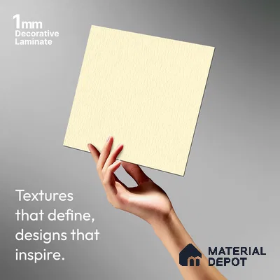Beige Textured Solid Look LM 03943 8 ft x 4 ft Texture Finish Decorative Laminate - 1 mm | Suitable for TV Unit, Wardrobe, Kitchen Cabinets