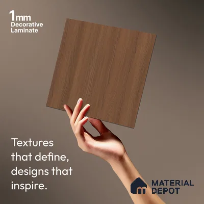 Wooden Look LM 03950 Golden Walnut 8 ft x 4 ft Texture Finish Decorative Laminate - 1 mm | Suitable for TV Unit, Wardrobe, Kitchen Cabinets