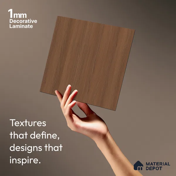 Wooden Look LM 03950 Golden Walnut 8 ft x 4 ft Texture Finish Decorative Laminate - 1 mm | Suitable for TV Unit, Wardrobe, Kitchen Cabinets