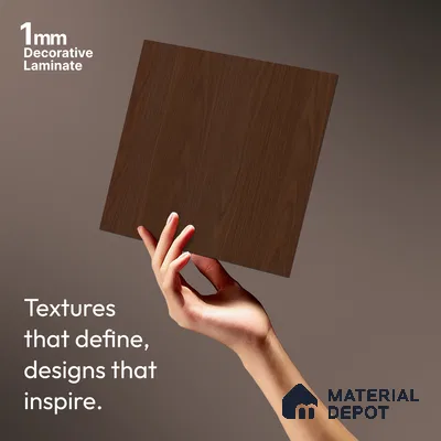 Wooden Look LM 03959 Caramel 8 ft x 4 ft Suede Finish Decorative Laminate - 1 mm | Suitable for TV Unit, Wardrobe, Kitchen Cabinets