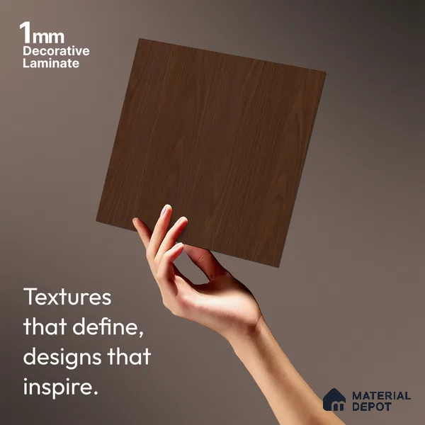 Wooden Look LM 03959 Caramel 8 ft x 4 ft Suede Finish Decorative Laminate - 1 mm | Suitable for TV Unit, Wardrobe, Kitchen Cabinets