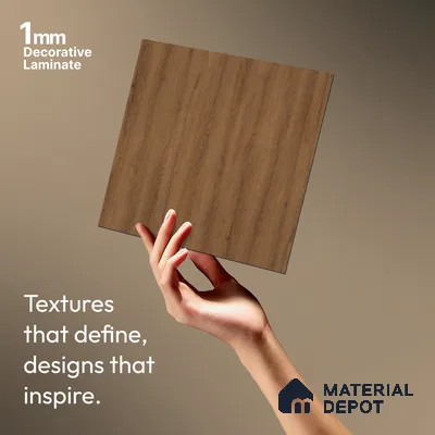 Wooden Look LM 03981 Malaysian Wood 8 ft x 4 ft Suede Finish Decorative Laminate - 1 mm | Suitable for TV Unit, Wardrobe, Kitchen Cabinets