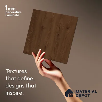 Wooden Look LM 03982 Essential Wood 8 ft x 4 ft Suede Finish Decorative Laminate - 1 mm | Suitable for TV Unit, Wardrobe, Kitchen Cabinets