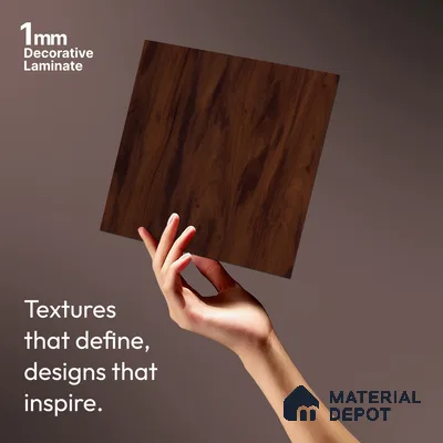 Wooden Look LM 03991 Sisam Walnut 8 ft x 4 ft Suede Finish Decorative Laminate - 1 mm | Suitable for TV Unit, Wardrobe, Kitchen Cabinets