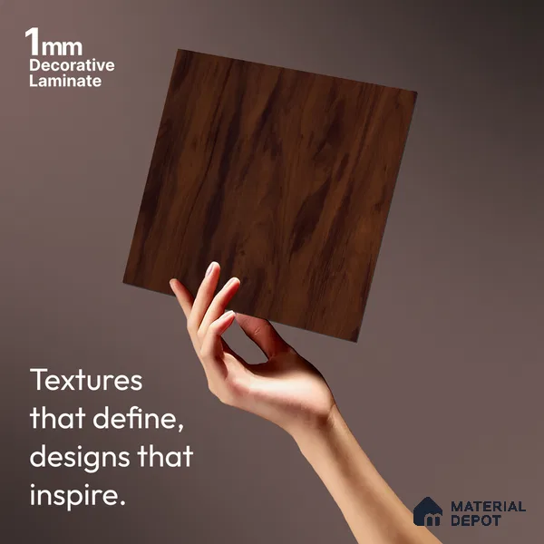 Wooden Look LM 03991 Sisam Walnut 8 ft x 4 ft Suede Finish Decorative Laminate - 1 mm | Suitable for TV Unit, Wardrobe, Kitchen Cabinets