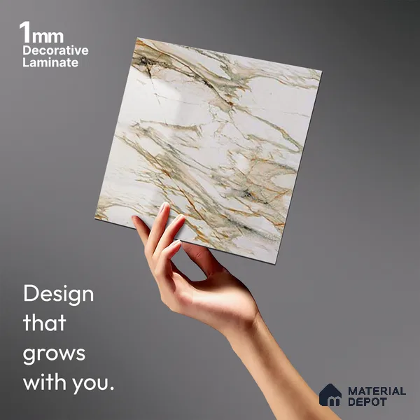 Beige Marble Look LM 20114 8 ft x 4 ft Glossy Finish Decorative Laminate - 1 mm | Suitable for TV Unit, Wardrobe, Kitchen Cabinets