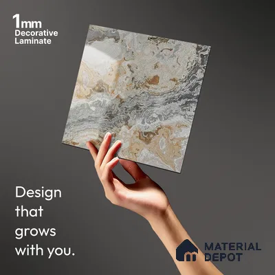 Beige Marble Look LM 20115 8 ft x 4 ft Glossy Finish Decorative Laminate - 1 mm | Suitable for TV Unit, Wardrobe, Kitchen Cabinets