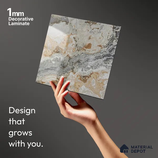 Beige Marble Look LM 20115 8 ft x 4 ft Glossy Finish Decorative Laminate - 1 mm | Suitable for TV Unit, Wardrobe, Kitchen Cabinets