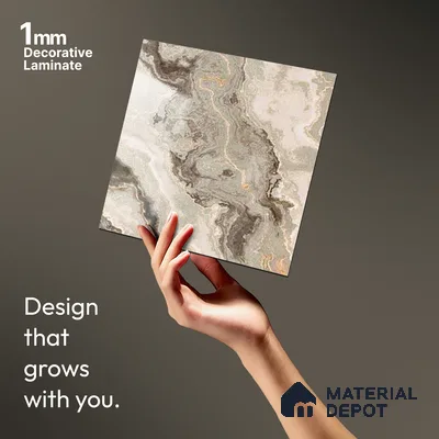 Beige Marble Look LM 20117 8 ft x 4 ft Glossy Finish Decorative Laminate - 1 mm | Suitable for TV Unit, Wardrobe, Kitchen Cabinets