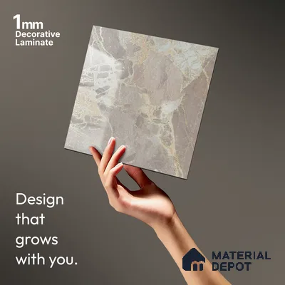Beige Marble Look LM 20120 8 ft x 4 ft Glossy Finish Decorative Laminate - 1 mm | Suitable for TV Unit, Wardrobe, Kitchen Cabinets