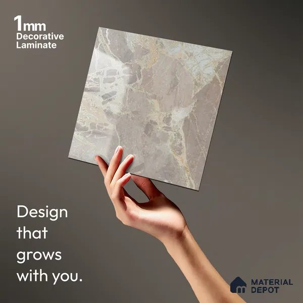 Beige Marble Look LM 20120 8 ft x 4 ft Glossy Finish Decorative Laminate - 1 mm | Suitable for TV Unit, Wardrobe, Kitchen Cabinets