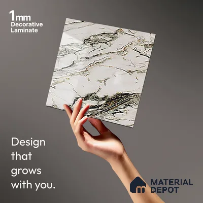Beige Marble Look LM 20123 8 ft x 4 ft Glossy Finish Decorative Laminate - 1 mm | Suitable for TV Unit, Wardrobe, Kitchen Cabinets