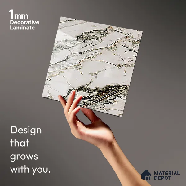 Beige Marble Look LM 20123 8 ft x 4 ft Glossy Finish Decorative Laminate - 1 mm | Suitable for TV Unit, Wardrobe, Kitchen Cabinets