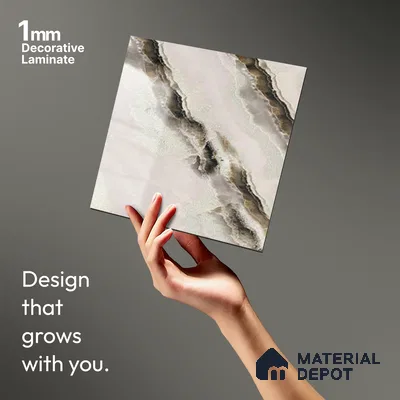 Beige Marble Look LM 20125 8 ft x 4 ft Glossy Finish Decorative Laminate - 1 mm | Suitable for TV Unit, Wardrobe, Kitchen Cabinets