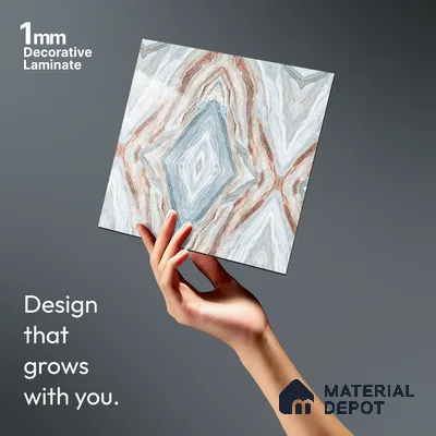 Beige Marble Look LM 20131 8 ft x 4 ft Glossy Finish Decorative Laminate - 1 mm | Suitable for TV Unit, Wardrobe, Kitchen Cabinets