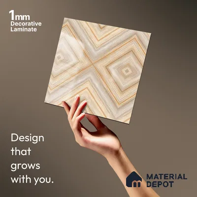 Brown Marble Look LM 20134 8 ft x 4 ft Glossy Finish Decorative Laminate - 1 mm | Suitable for TV Unit, Wardrobe, Kitchen Cabinets