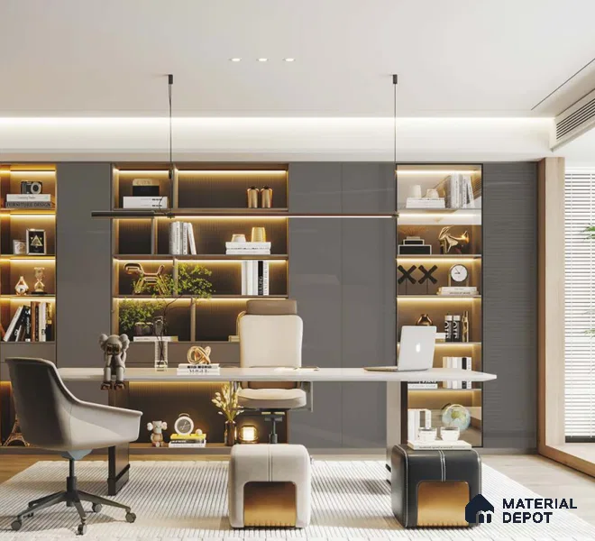 Charcoal Grey Solid Colors look LM 23868 8 ft x 4 ft High Gloss Finish 6H Anti Scratch Acrylic Laminate - 2 mm | Suitable for Living Room, Kitchen, Office | Matching Edgeband Code - EB 9109