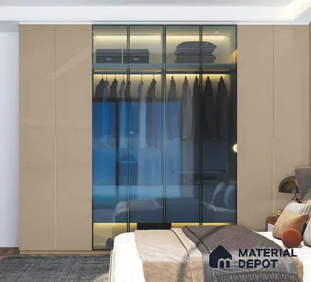 Taupe Brown Solid Colors look LM 23870 8 ft x 4 ft High Gloss Finish 6H Anti Scratch Acrylic Laminate - 2 mm | Suitable for Living Room, Kitchen, Office | Matching Edgeband Code - EB 9111