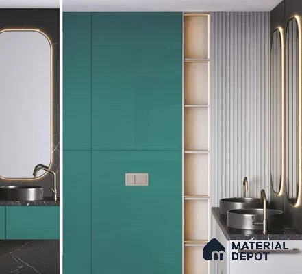 Teal Blue Solid Colors Look LM 23888 8 ft x 4 ft High Gloss Finish 6H Anti Scratch Acrylic Laminate - 2 mm | Suitable for Living Room, Kitchen, Office