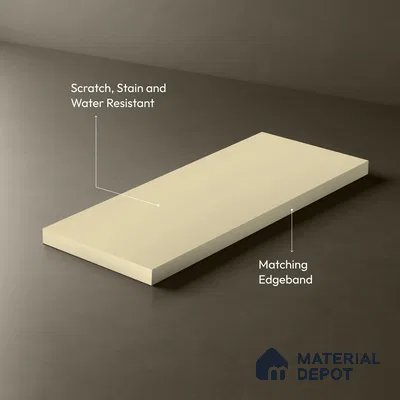 Light Beige Solid Colors Look LM 03807 8 ft x 4 ft Matte Finish Decorative Laminate - 1 mm | Suitable for Living Room, Kitchen, Office