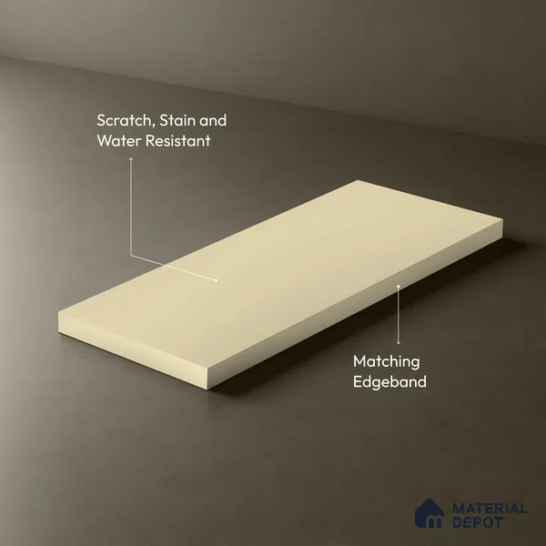 Light Beige Solid Colors Look LM 03807 8 ft x 4 ft Matte Finish Decorative Laminate - 1 mm | Suitable for Living Room, Kitchen, Office