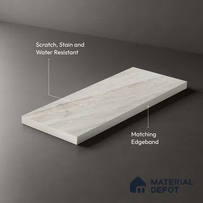 Beige Marble Look LM 03830 8 ft x 4 ft Texture Finish Decorative Laminate - 1 mm | Suitable for TV Unit, Wardrobe, Kitchen Cabinets