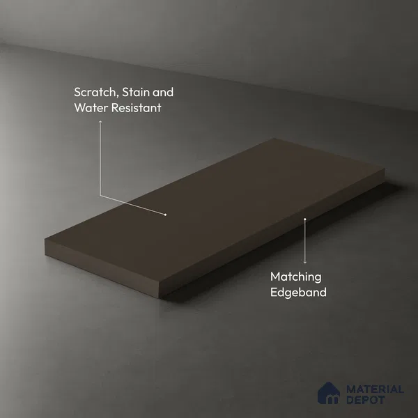 Charcoal Brown Solid Colors Look LM 03832 8 ft x 4 ft Matte Finish Decorative Laminate - 1 mm | Suitable for Living Room, Kitchen, Office
