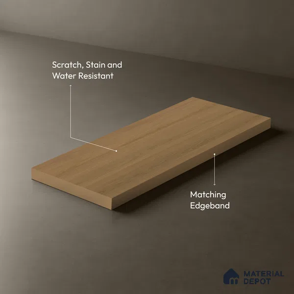 Wooden Look LM 03835 Mocha Timber 8 ft x 4 ft Texture Finish Decorative Laminate - 1 mm | Suitable for TV Unit, Wardrobe, Kitchen Cabinets