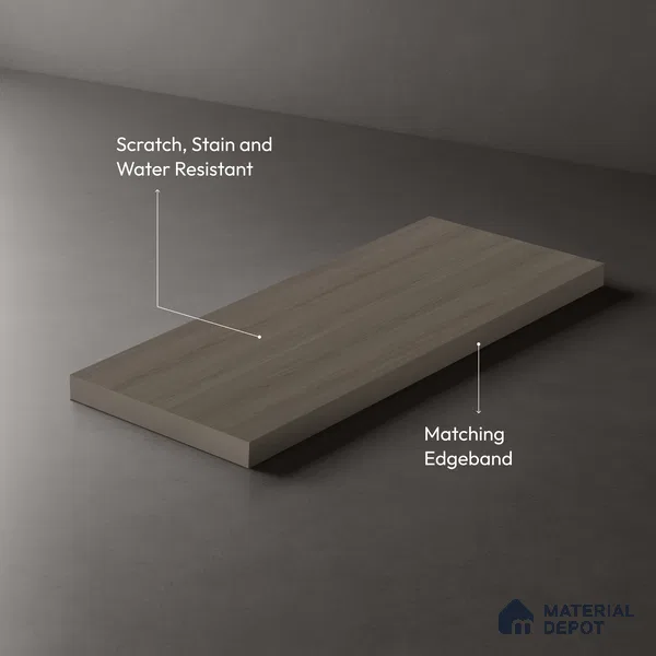 Wooden Look LM 03836 Mocha Timber 8 ft x 4 ft Texture Finish Decorative Laminate - 1 mm | Suitable for TV Unit, Wardrobe, Kitchen Cabinets