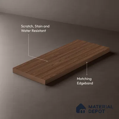 Wooden Look LM 03847 Modern Walnut 8 ft x 4 ft Texture Finish Decorative Laminate - 1 mm | Suitable for TV Unit, Wardrobe, Kitchen Cabinets