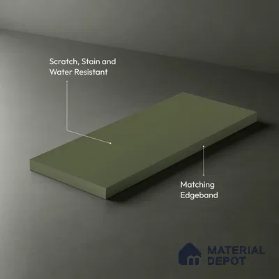Acacia Green Solid Colors Look LM 03855 8 ft x 4 ft Matte Finish Decorative Laminate - 1 mm | Suitable for Living Room, Kitchen, Office