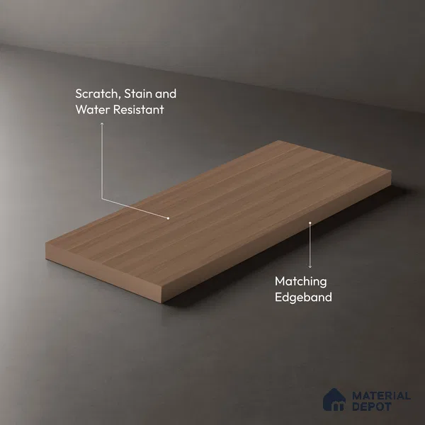 Wooden Look LM 03860 Sap Walnut 8 ft x 4 ft Texture Finish Decorative Laminate - 1 mm | Suitable for TV Unit, Wardrobe, Kitchen Cabinets