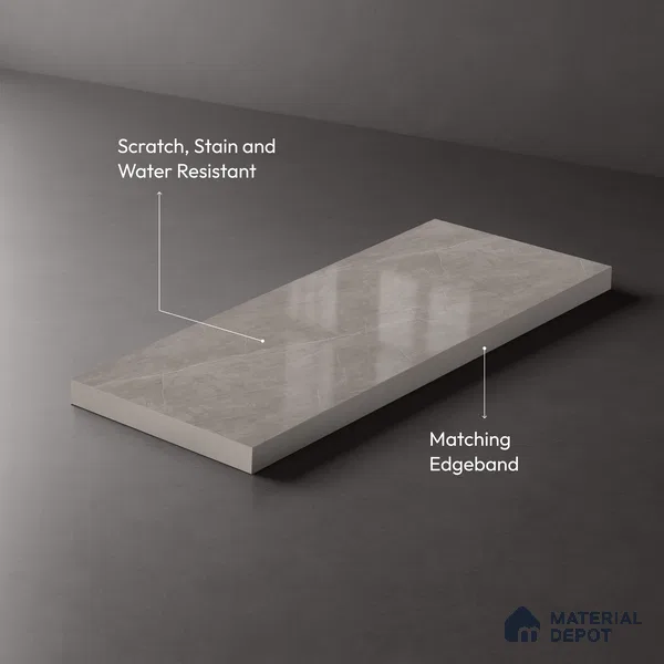 Stone Look LM 03868 8 ft x 4 ft High Gloss Finish Decorative Laminate - 1 mm | Suitable for TV Unit, Wardrobe, Kitchen Cabinets